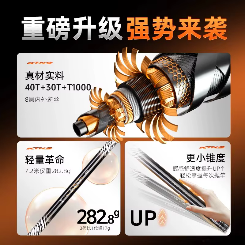 Caña de popping Woding King Sword para peces gigantes