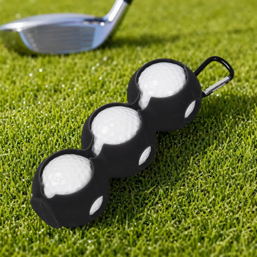 Soporte de silicona para pelotas de golf con mosquetón y funda