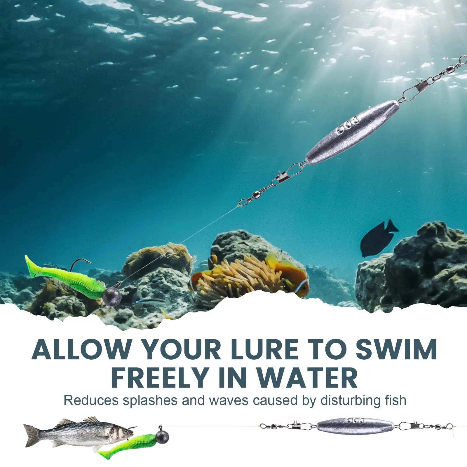 Plomada Goture con anillas de suspensión – plomo para pesca marina - imagen 2