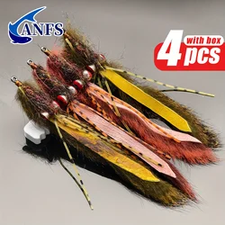ANFS moscas Zonker hechas a mano para pesca a la mosca