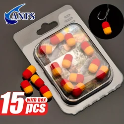 ANFS Cuentas de pesca flotantes doble color italiano para carpa