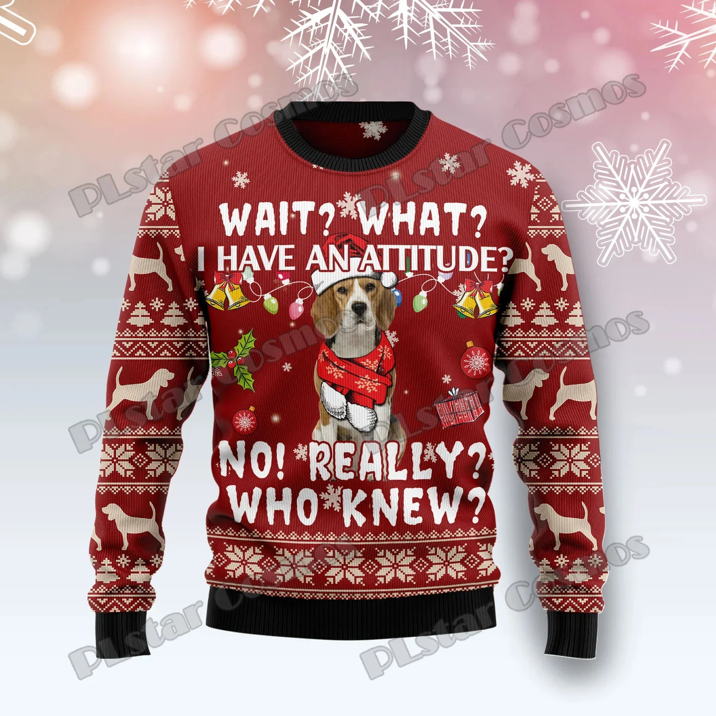 Jersey Navidad 3D Alaskan Malamute – Punto Unisex - imagen 4