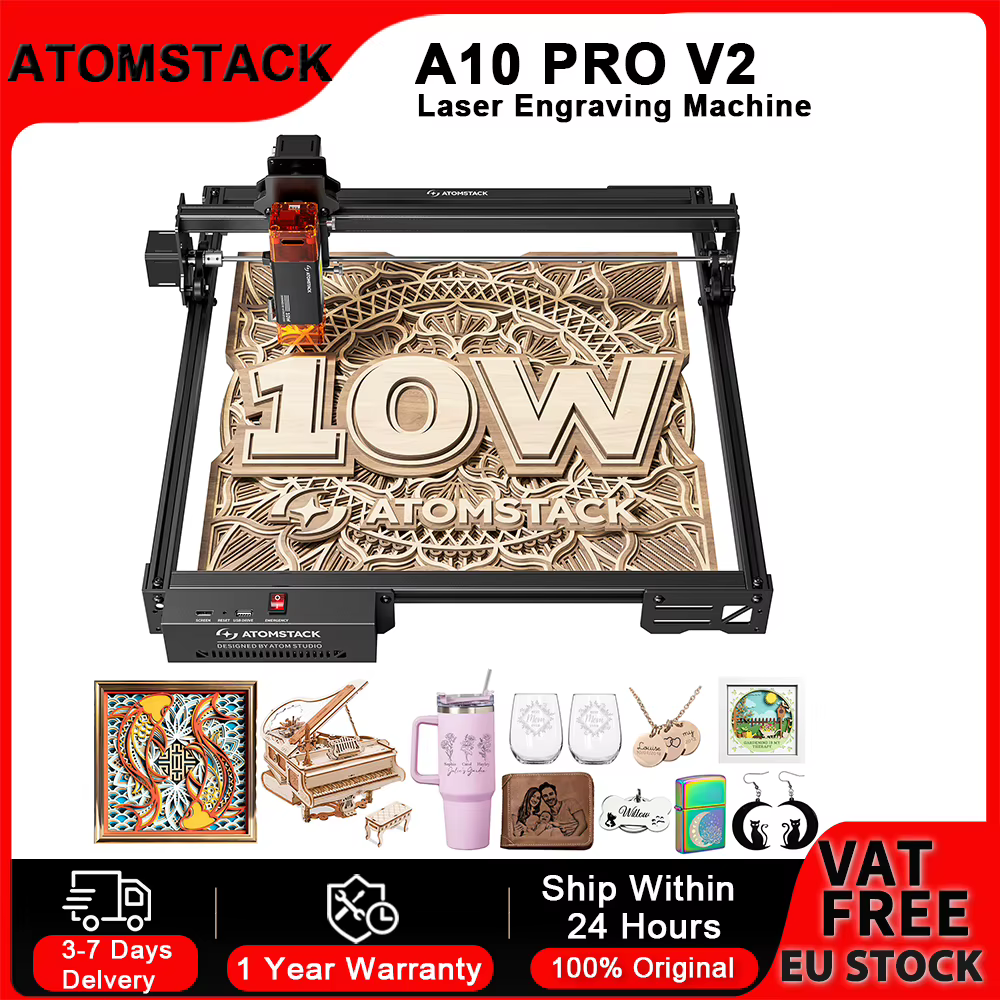 ATOMSTACK A10 PRO V2 Grabador láser profesional para madera y metal