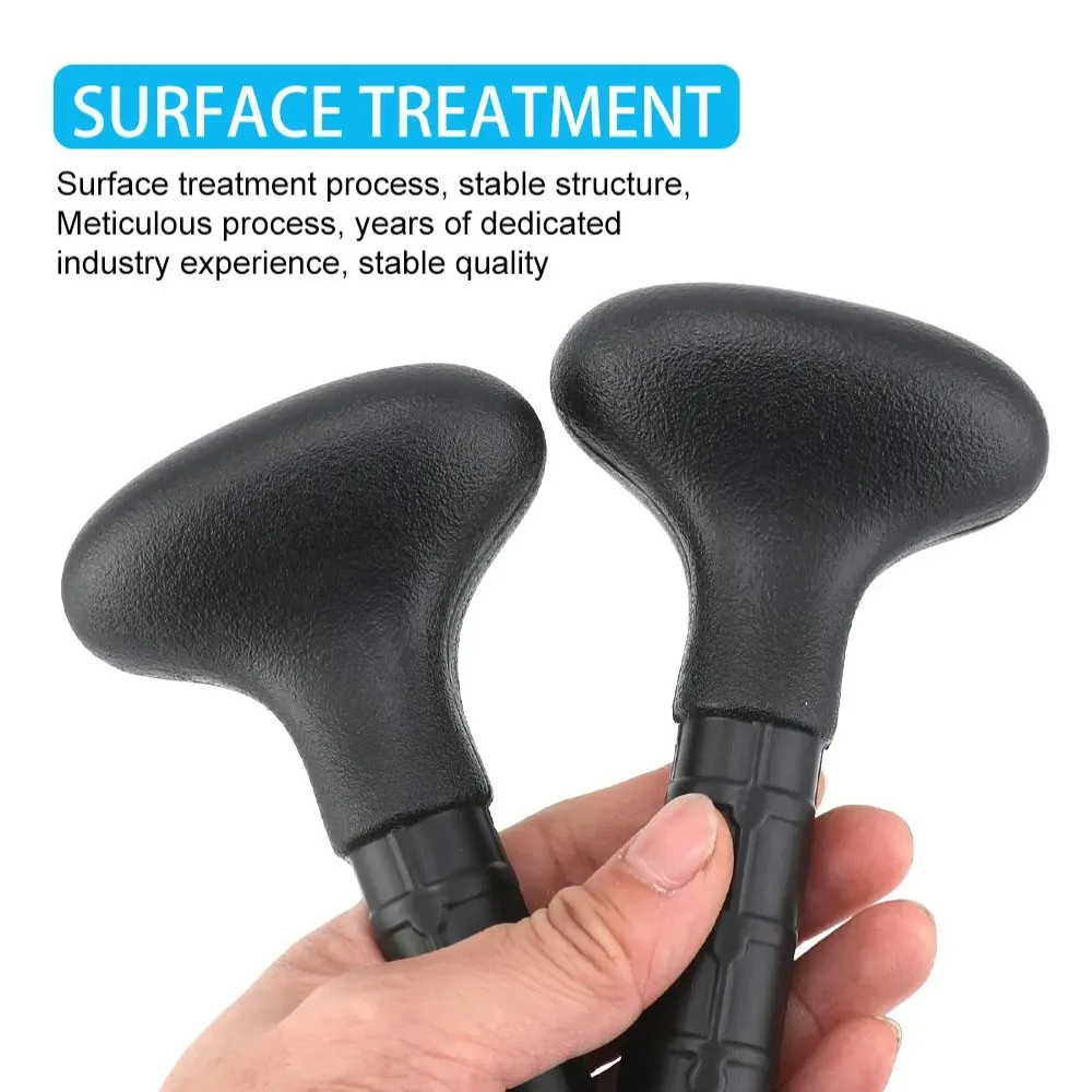 Empuñadura de remo PVC T antideslizante negra para cabeza de pala