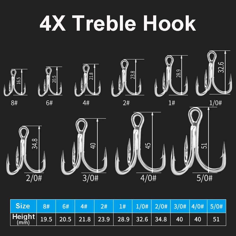 Anzuelos triples marinos de acero carbono alto – para pesca - imagen 3