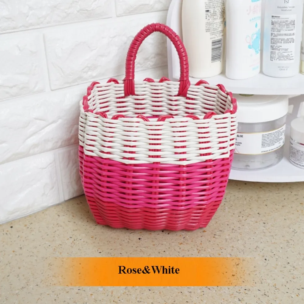 Cesta de mimbre tejida a mano multicolor en PE para picnic - imagen 3