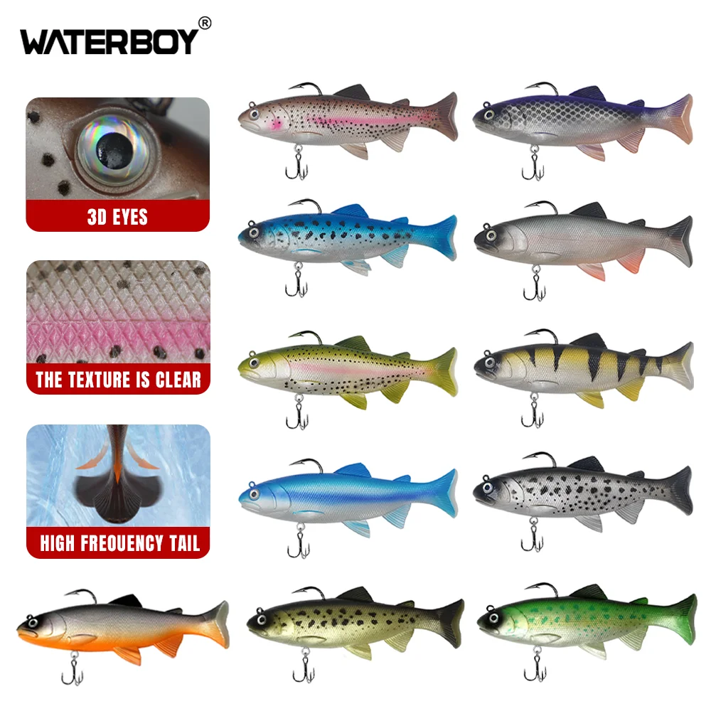 Swimbait blando 18cm 125g con cabeza de plomo y cola en T - imagen 4