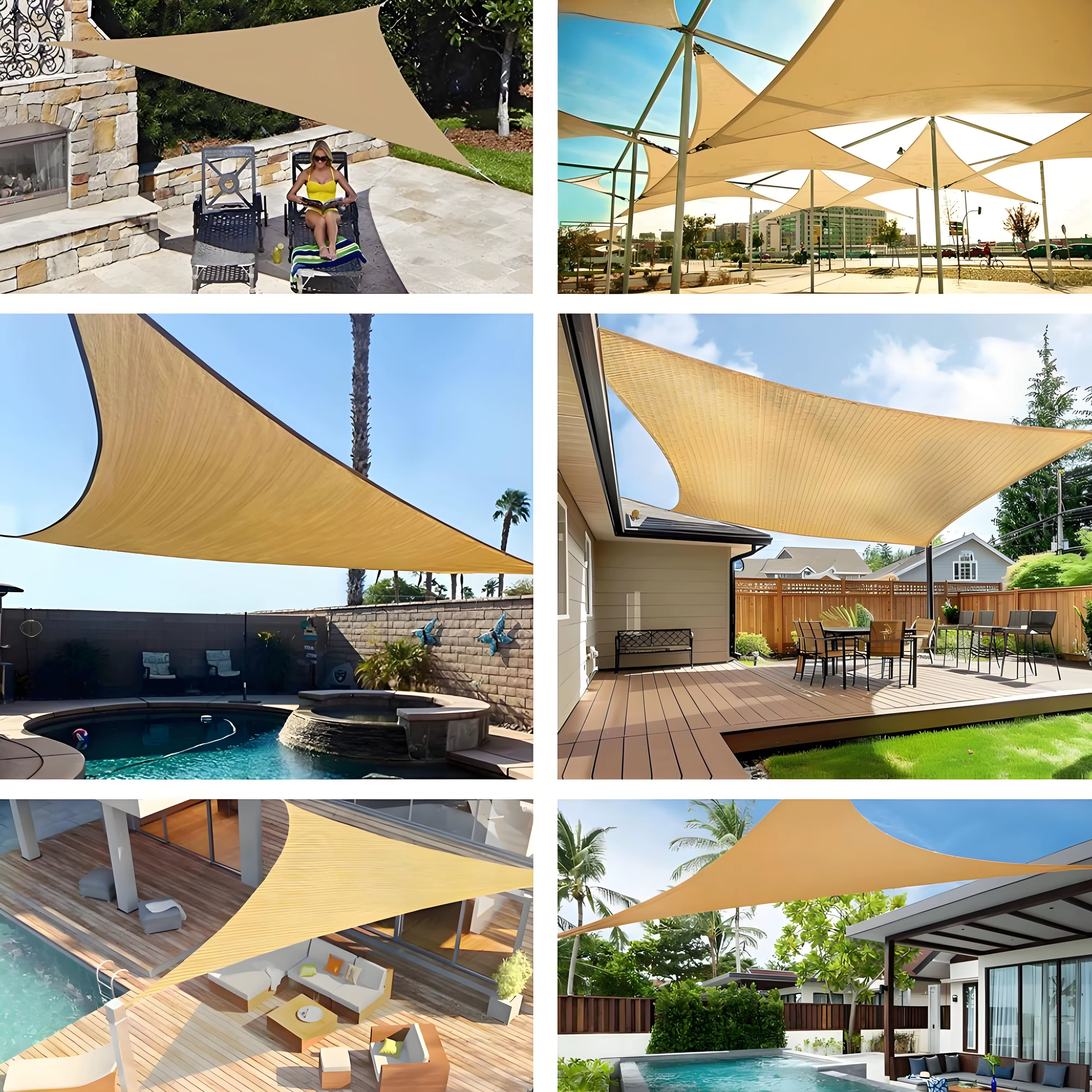 Vela parasol impermeable de jardín UV con borde curvo y toldo protector de sombra - imagen 5