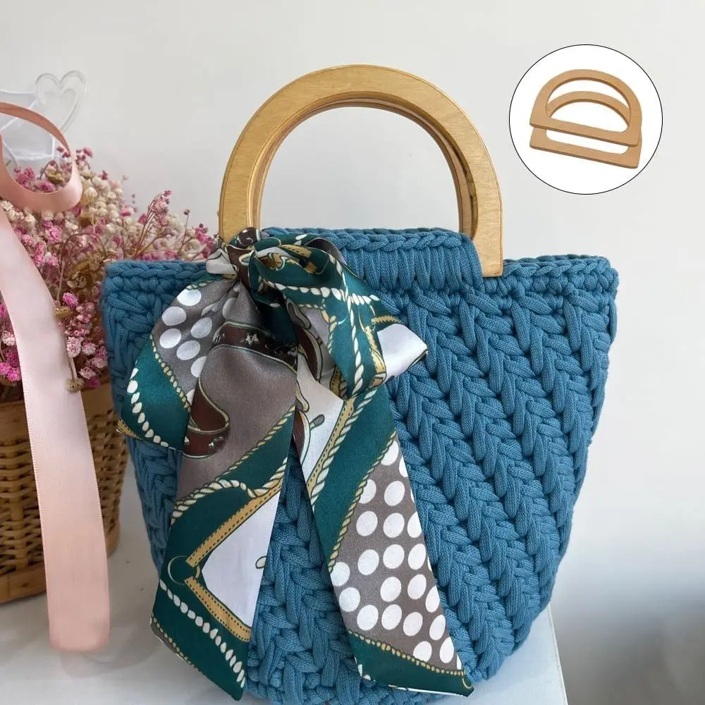 Asas de madera tipo D para bolsas de pesca DIY