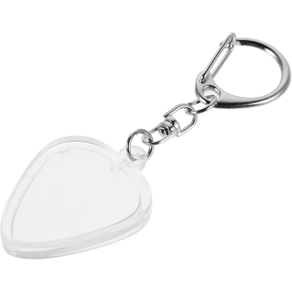 Organizador de púas de guitarra transparente en forma de corazón con llavero - imagen 4