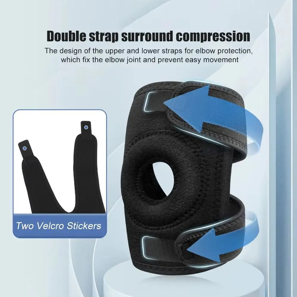 Soporte de Codo Neopreno ajustable negro, transpirante con resorte - imagen 4