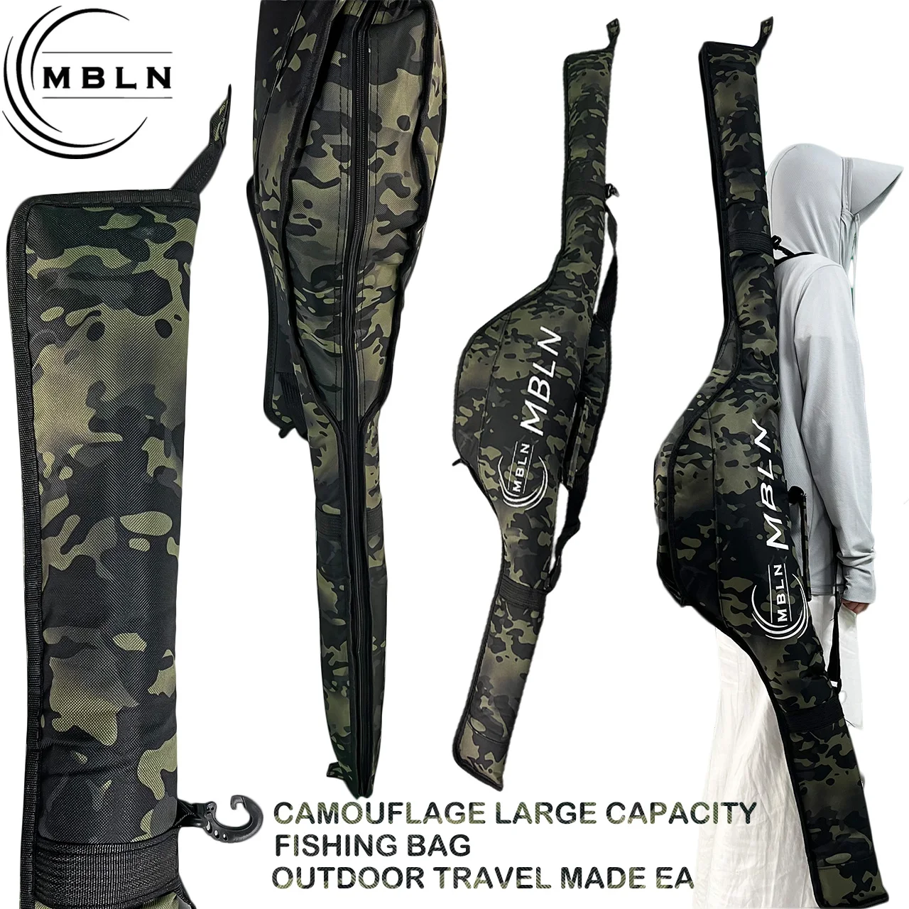 Bolsa plegable para equipo de pesca 1,6 m