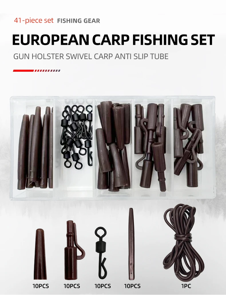Pack de accesorios para montaje de pesca de carpa