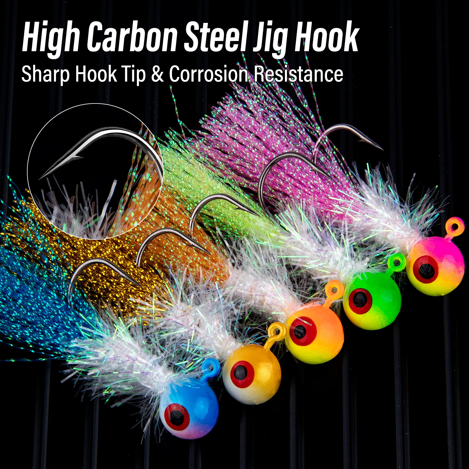 Jig Marabú cabeza redonda – Anzuelos para pesca en agua dulce - imagen 5