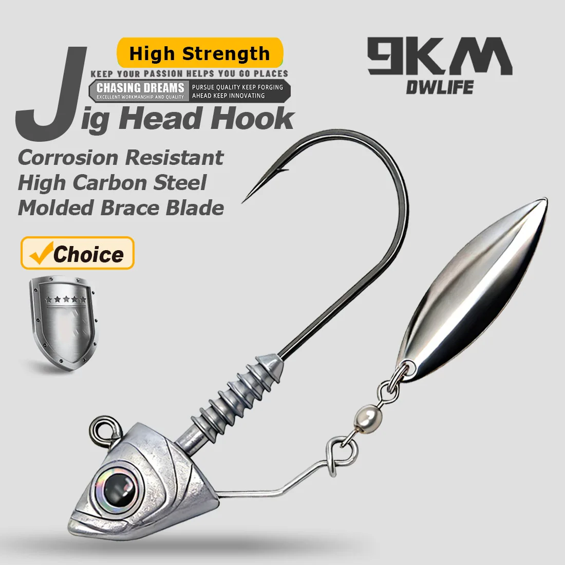 Anzuelos Jig Head Underspin 9KM – Para vinilo y lubina - imagen 3