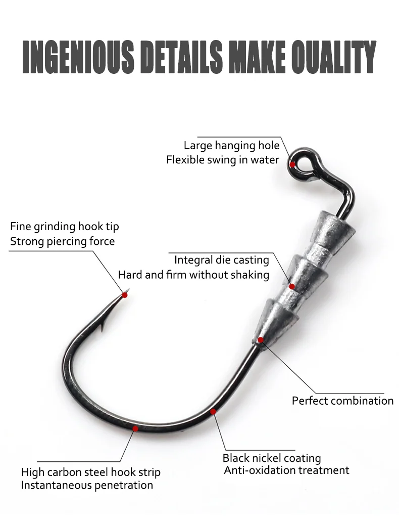 Variedad de anzuelos jigging