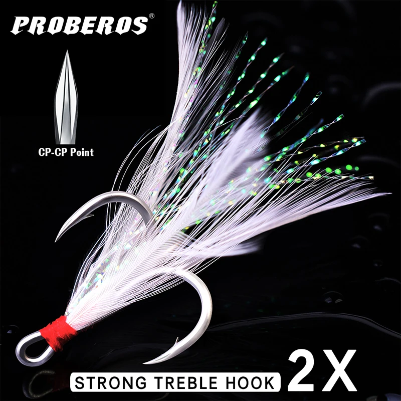 Anzuelos triples con plumas PROBEROS – acero carbono resistente - imagen 5