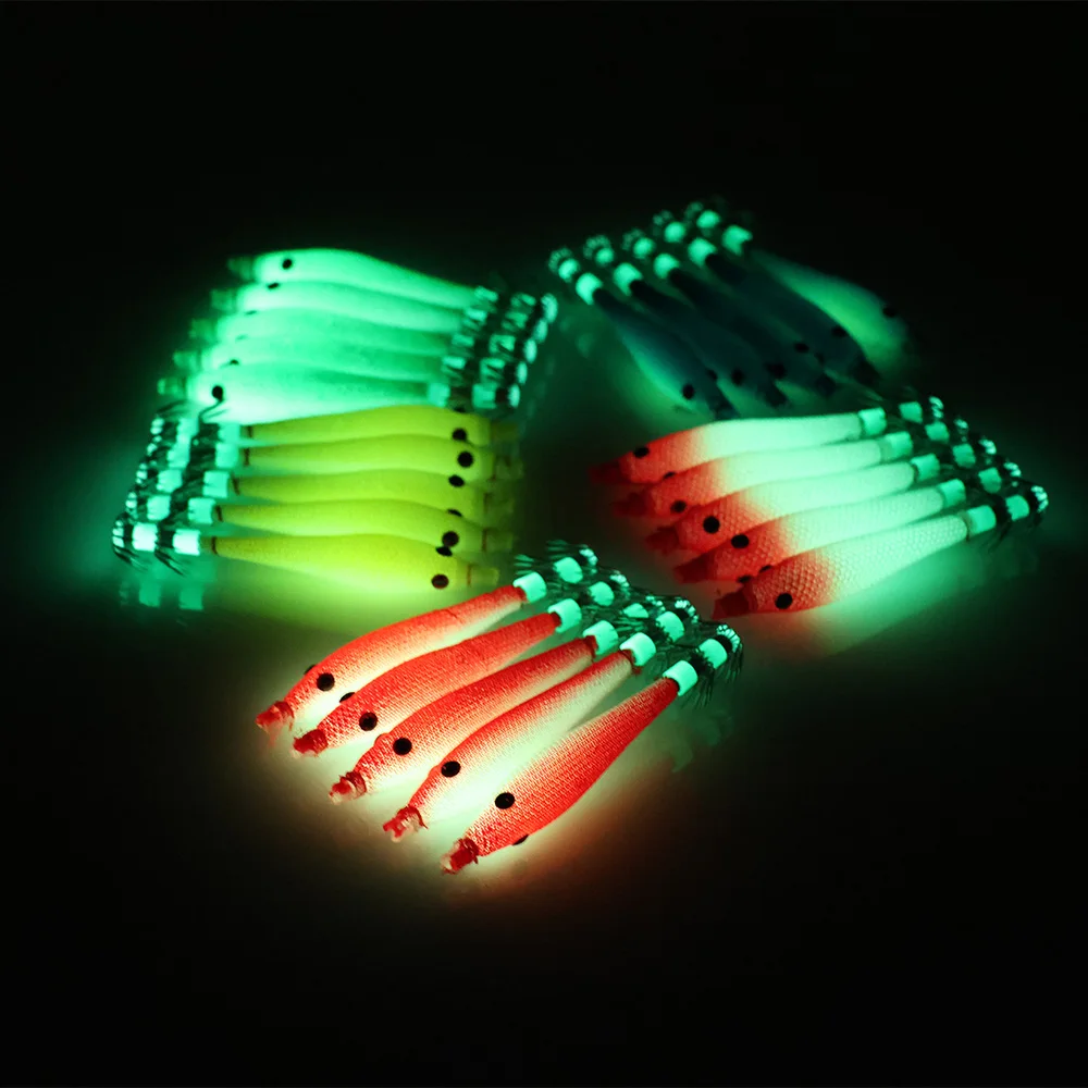 Anzuelo de calamar jig luminiscente simulación para pesca nocturna - imagen 4