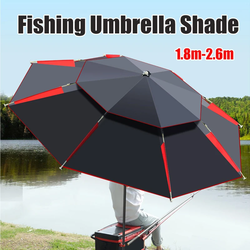 Paraguas pesca plegable doble capa impermeable protección solar
