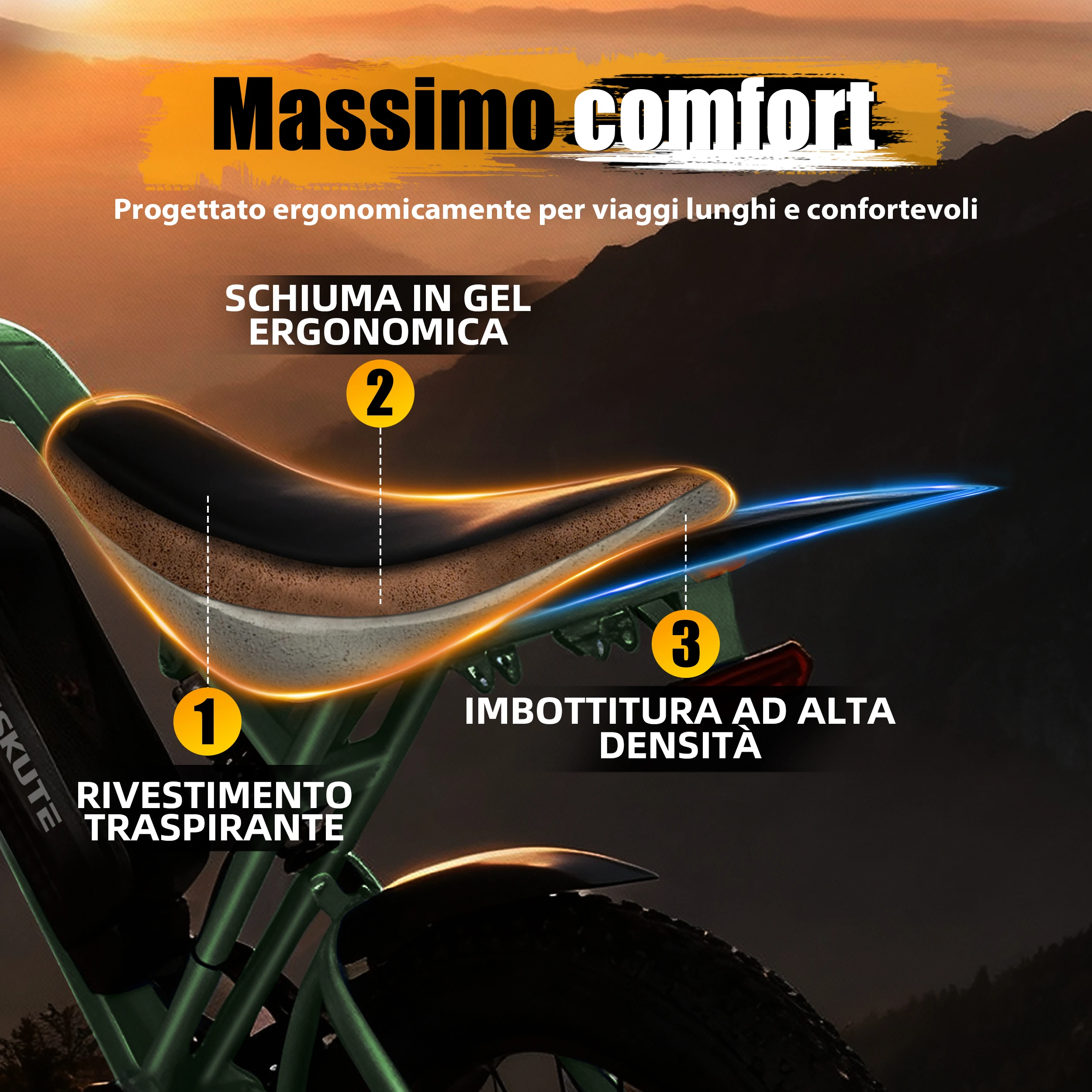 Bicicleta eléctrica todoterreno V202 con batería extraíble - imagen 2