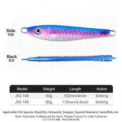 TEASER J149 señuelo jigging lubina de fundición larga brillo
