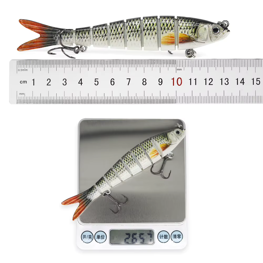 Crankbait articulado wobbler hundimiento 100-135mm 8 segmentos