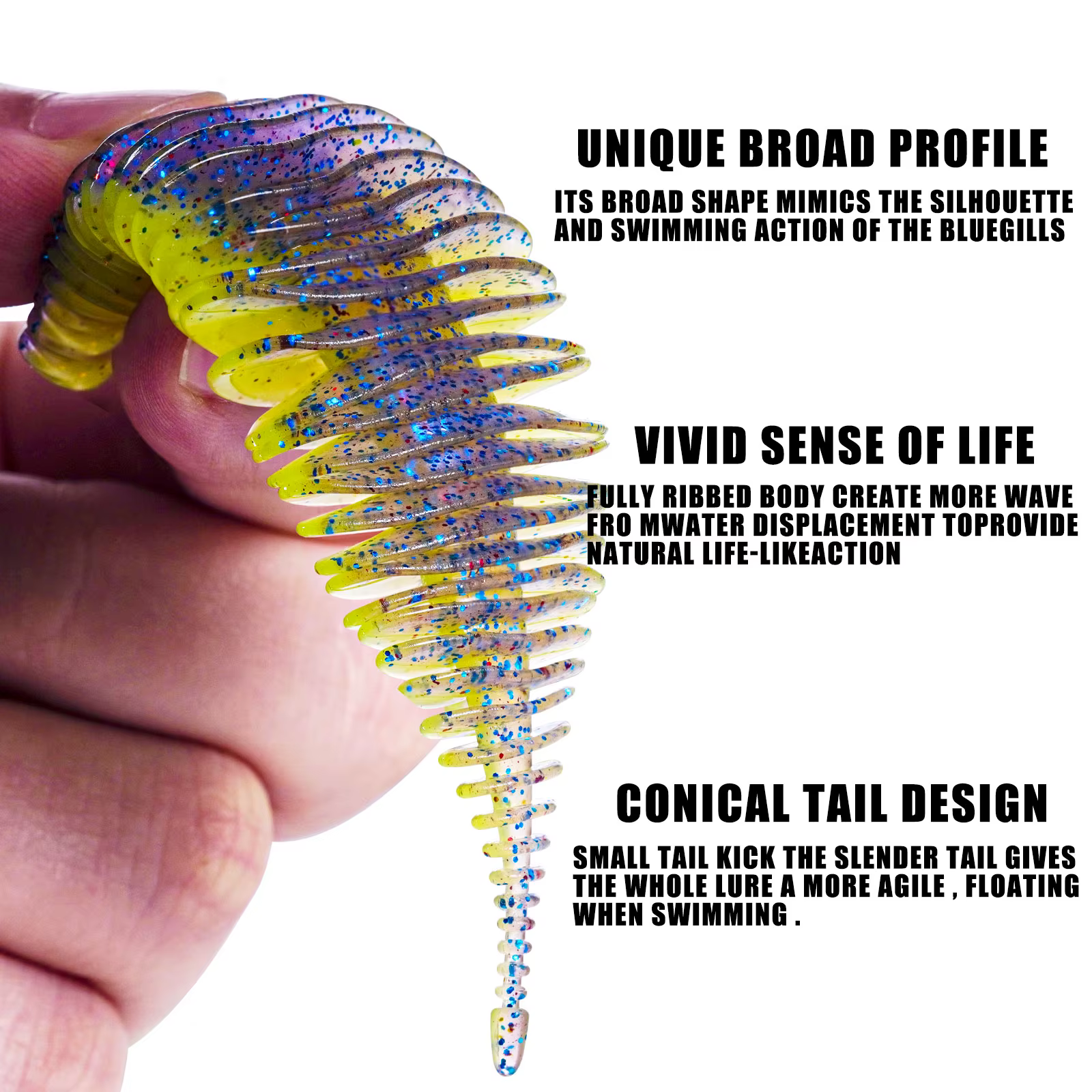 OUYALINE Swimbait de silicona para lucio – Señuelo nadador blando - imagen 5