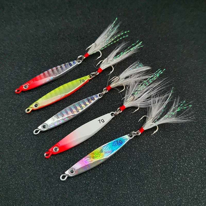 Cuchara de pesca para jigging – Señuelo metálico 7 colores - imagen 2
