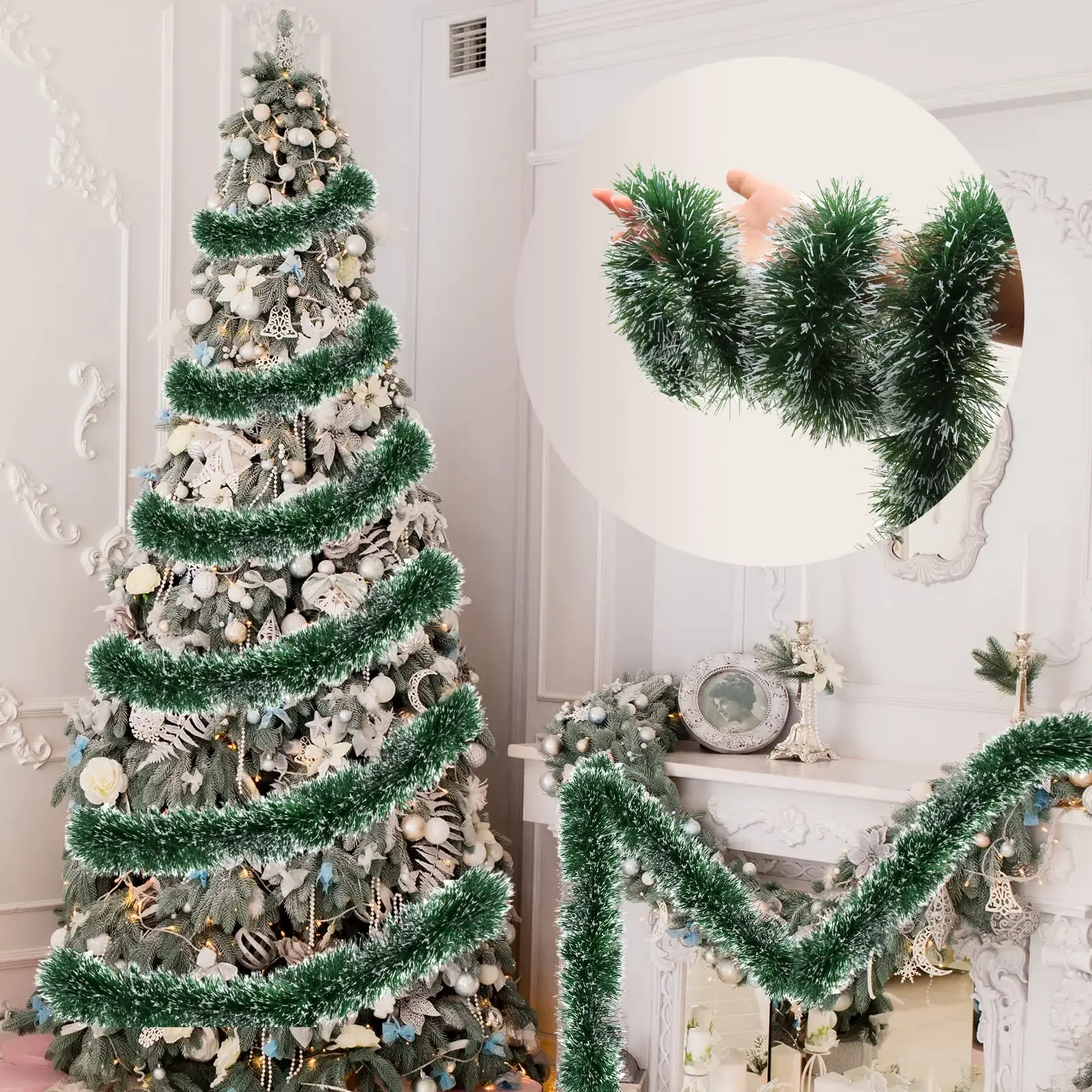 Boa de plumas naturales blanca para decoración y manualidades - imagen 5