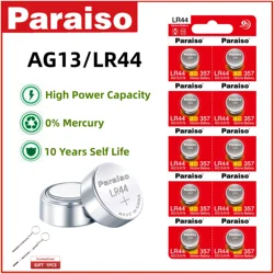 Pilas botón LR44 1,5V respetuosas medio ambiente