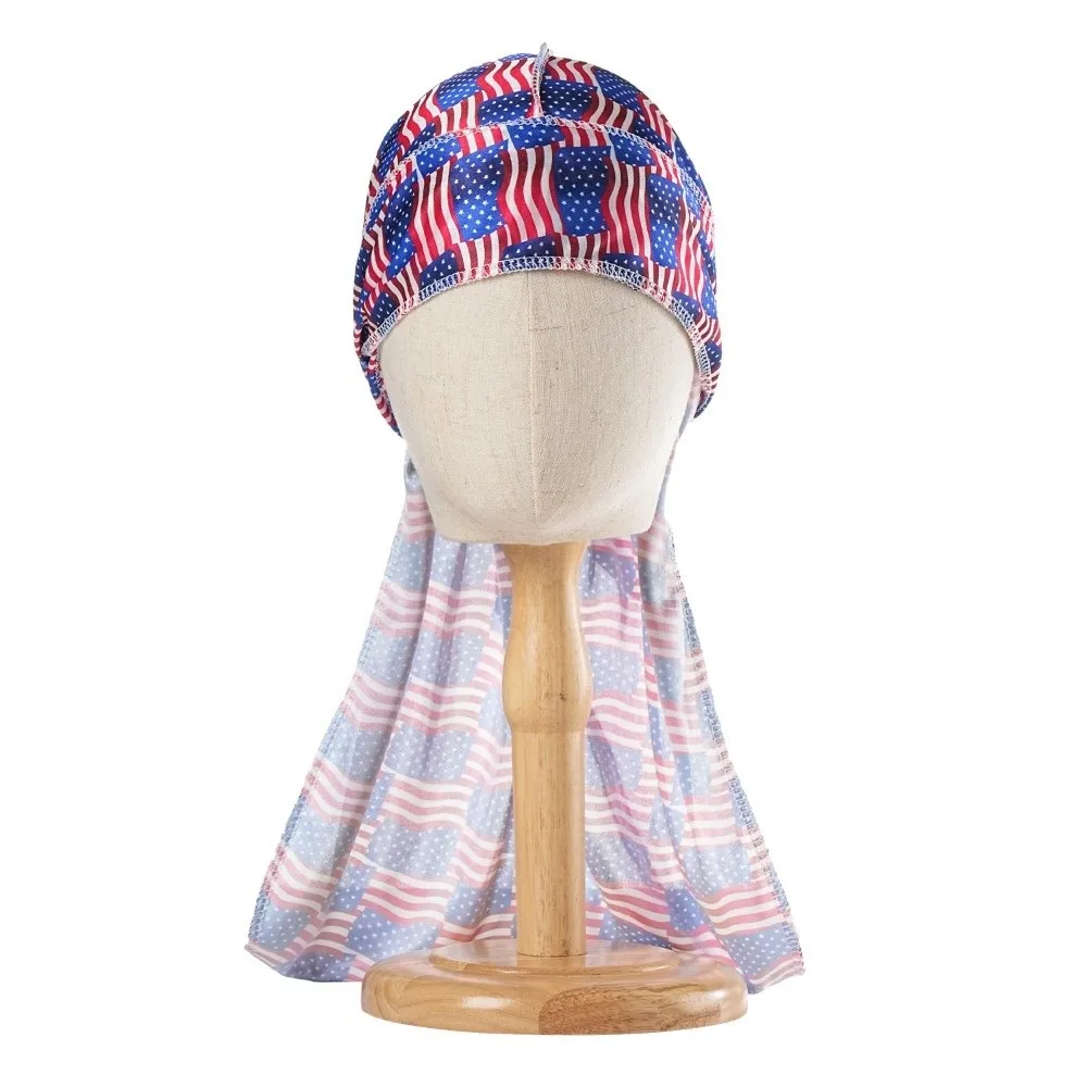 Turbante de seda elástico preanuda ajustable estampado paisley - imagen 3