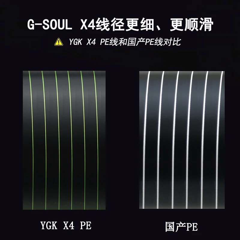 YKG G Soul X4 Hilo trenzado PE para pesca - Larga tirada 100% Japón - imagen 2