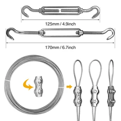 Gancho de ojo inox para vela sombra con cable 15 m