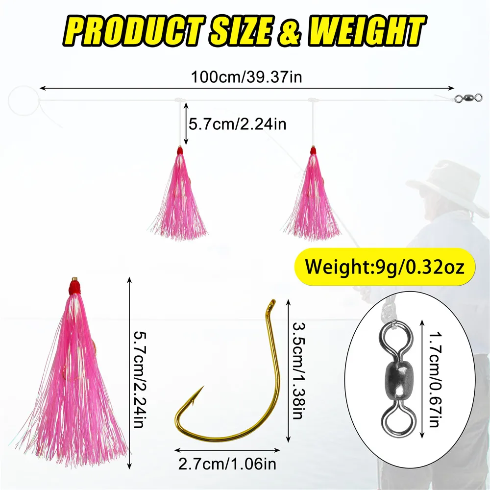 Aparejos Lubina Rigs Hi-Lo MYLAR Bucktail fondo - imagen 2