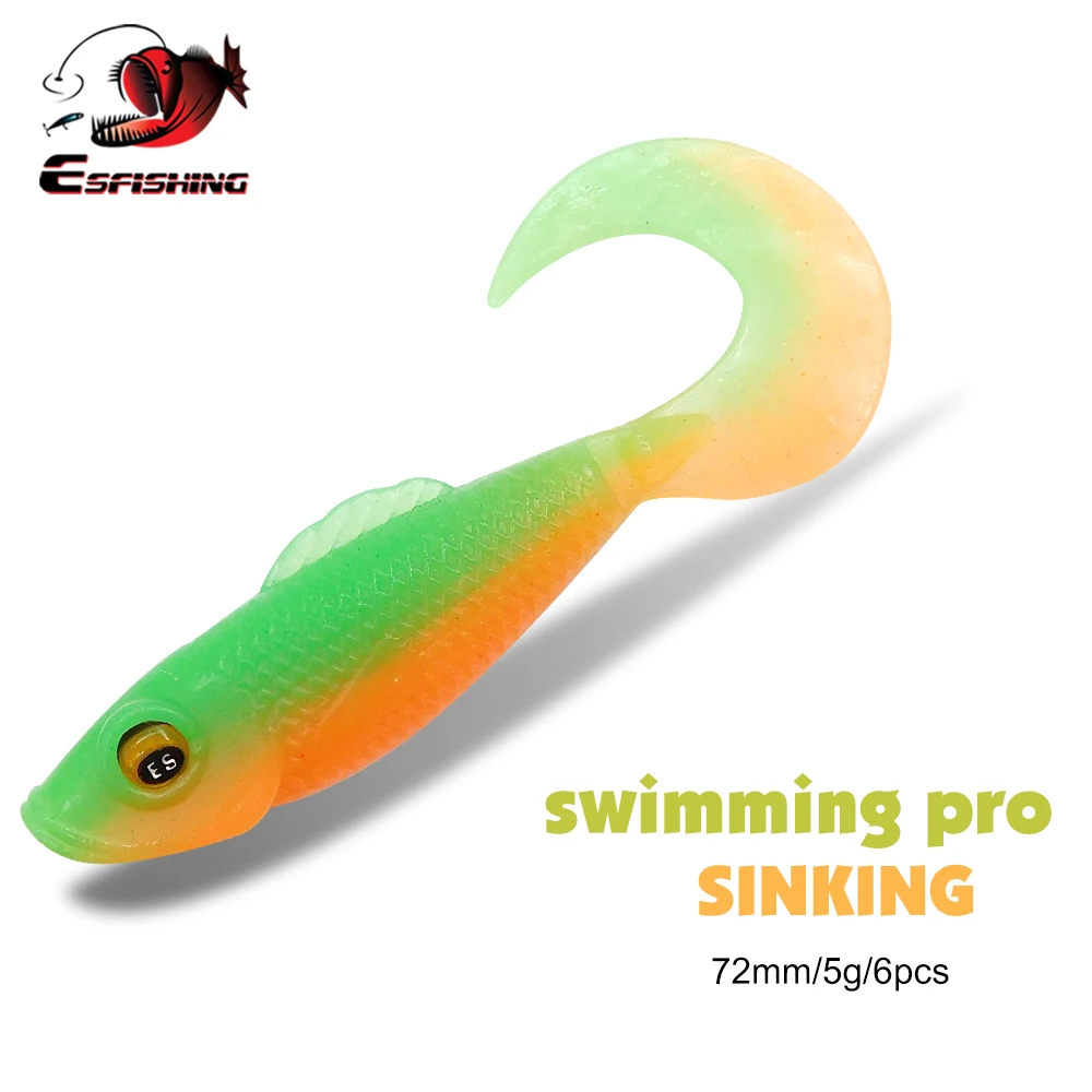 ESFISHING Swimming PRO 72mm – Señuelo Grub de silicona para pesca - imagen 5