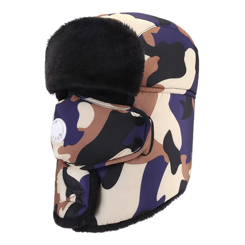 Gorro de pesca hombre térmico terciopelo camuflaje invierno caliente - imagen 4