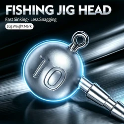 Anzuelos Jig Head PROBEROS offset redondo con púas para vinilo