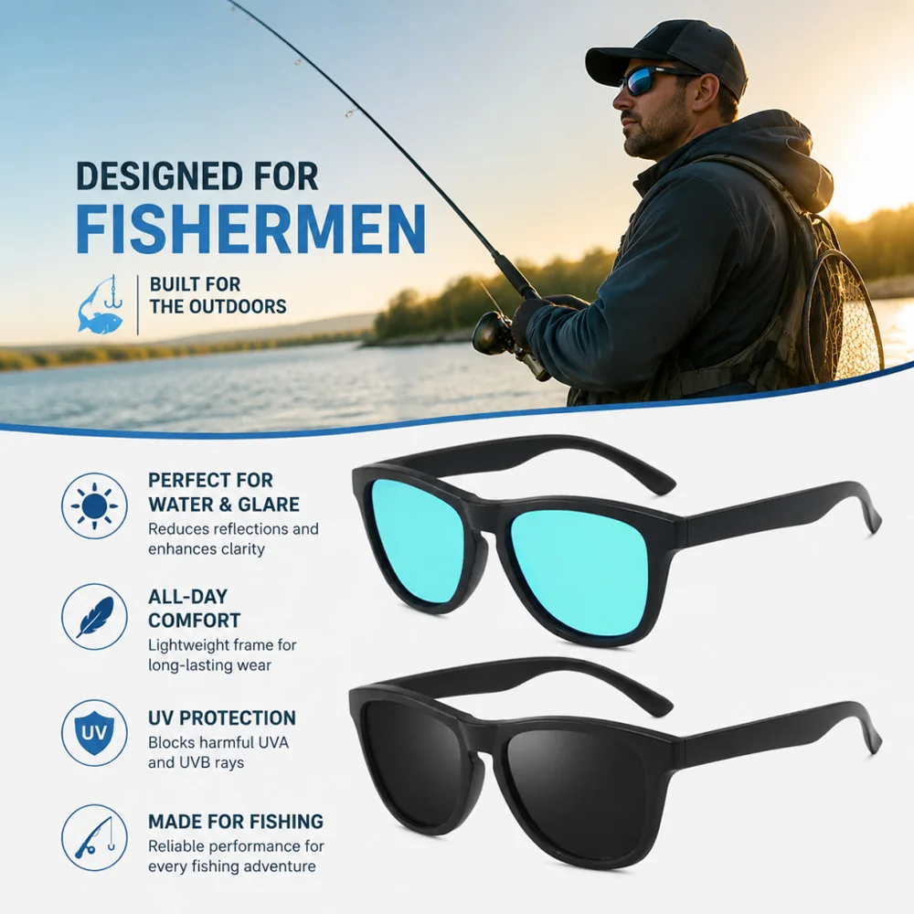 Gafas de pesca polarizadas en escena