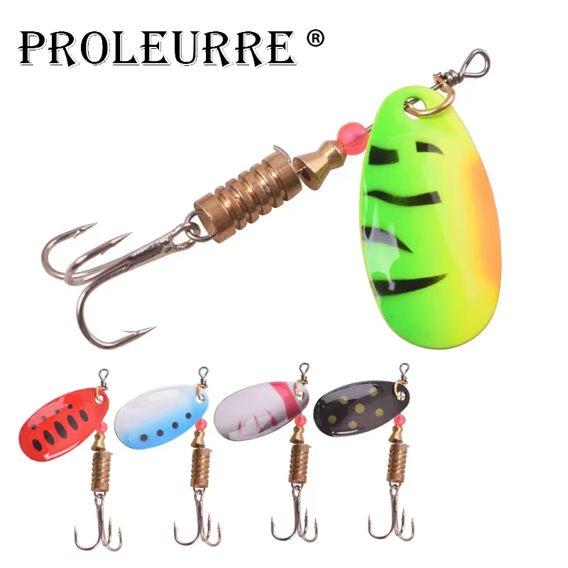 Cuchara metálica con plumas para trucha y black bass - imagen 5