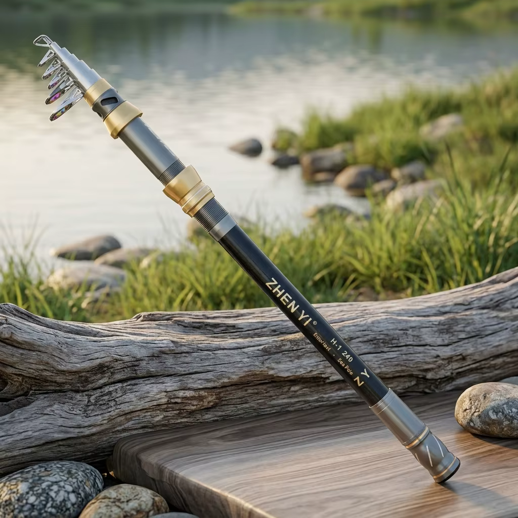 Caña telescópica ultracorta de carbono rígido, portátil para pesca - imagen 5