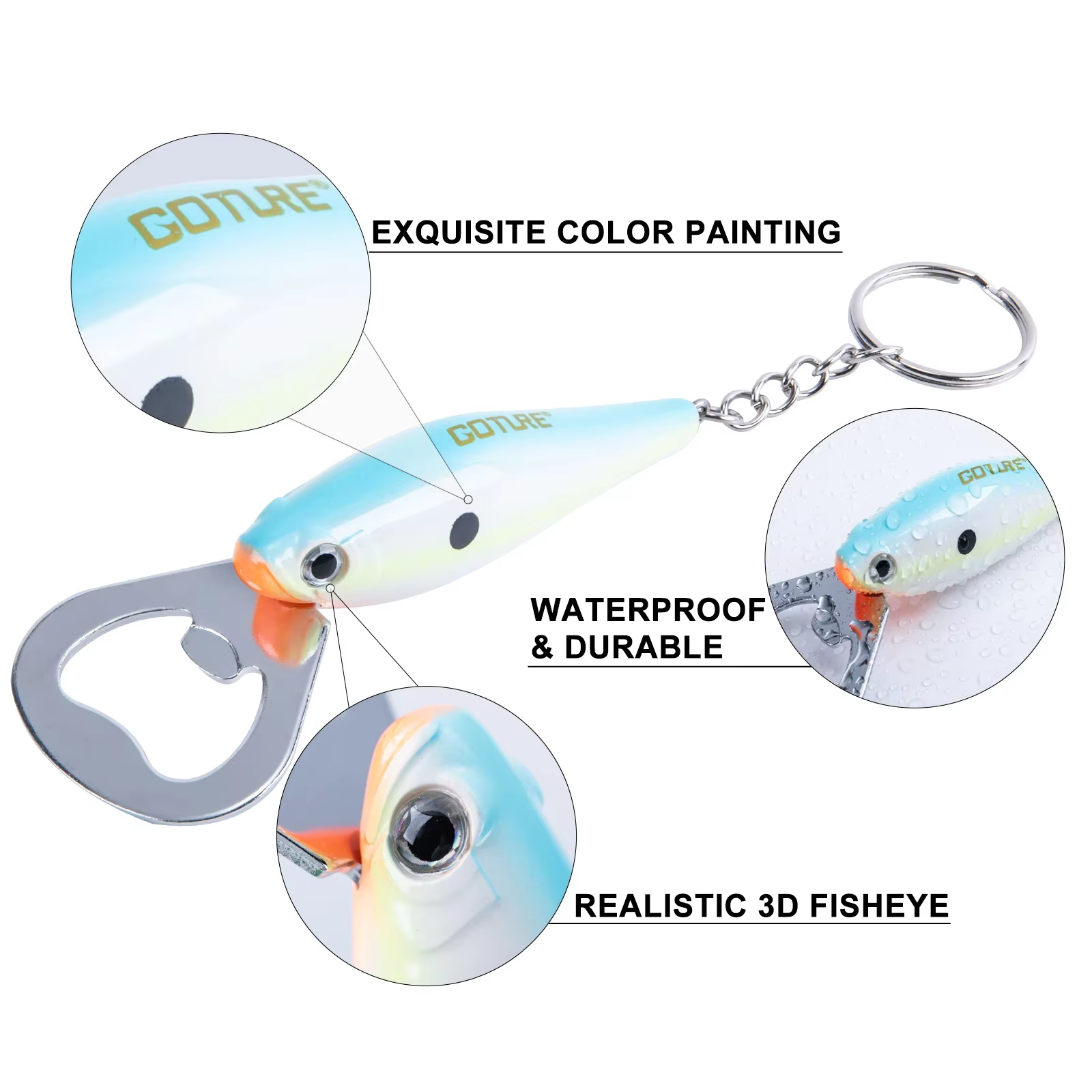 Goture Rebotellas Señuelo de pesca diseño pez acero al carbono - imagen 5