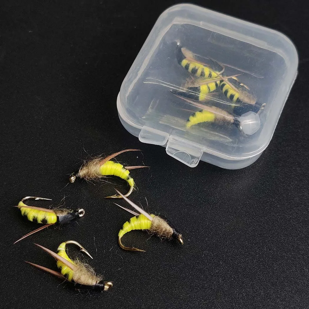 Mosca artificial con polilla amarilla para pesca en agua dulce - imagen 3