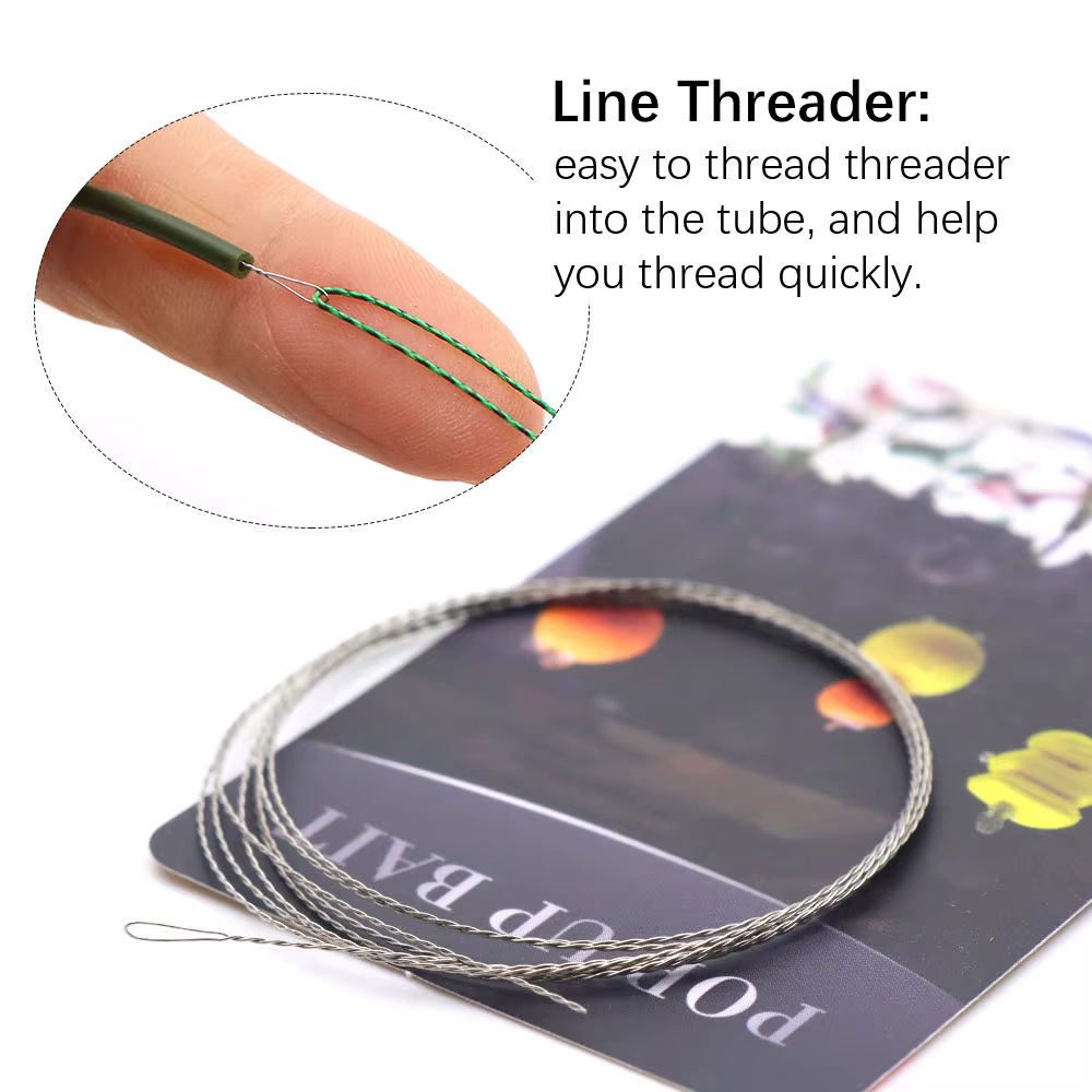 Enhebrador sedal carpa herramienta para aparejo cabello