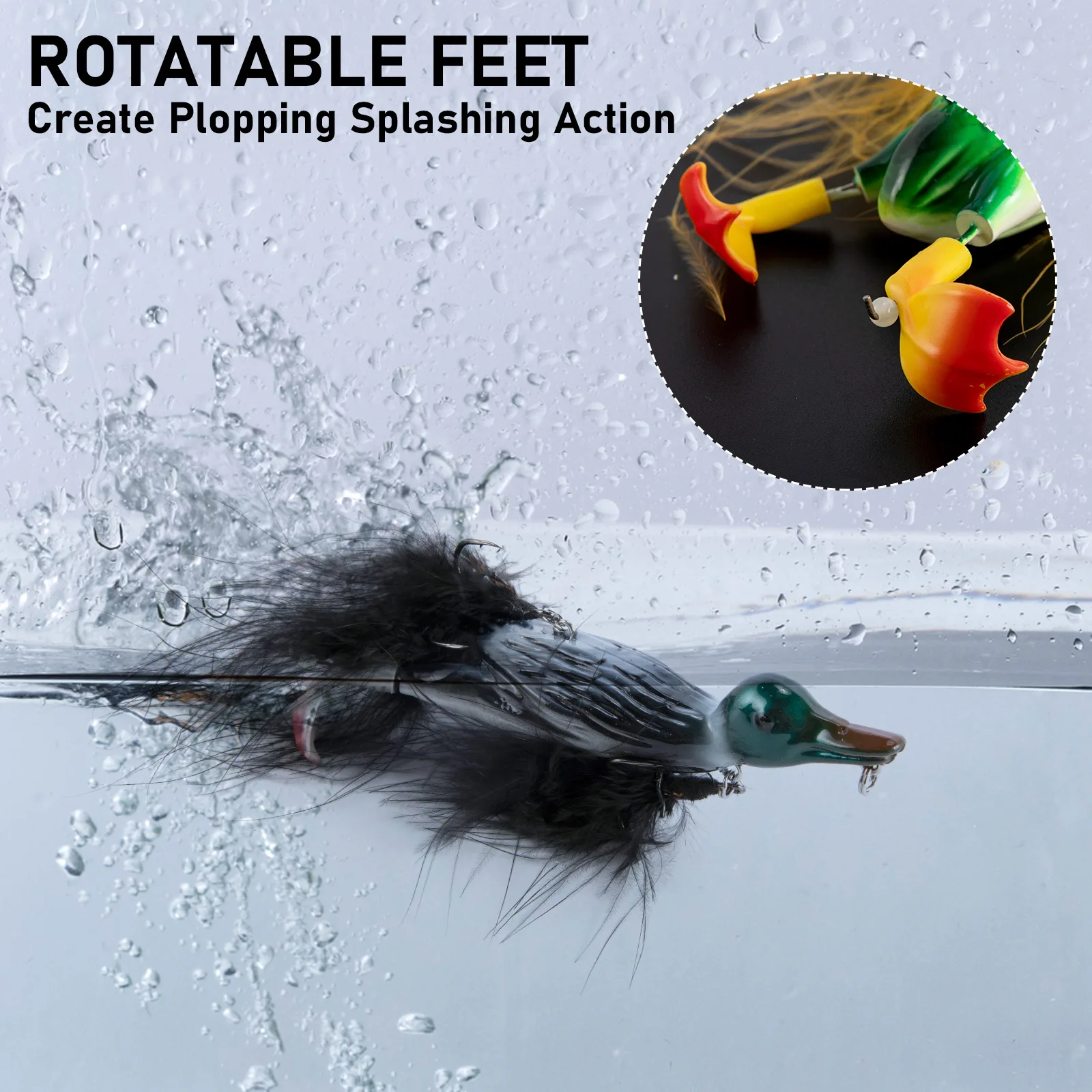 Popper 3D realista flotante con plumas para lucio - imagen 5