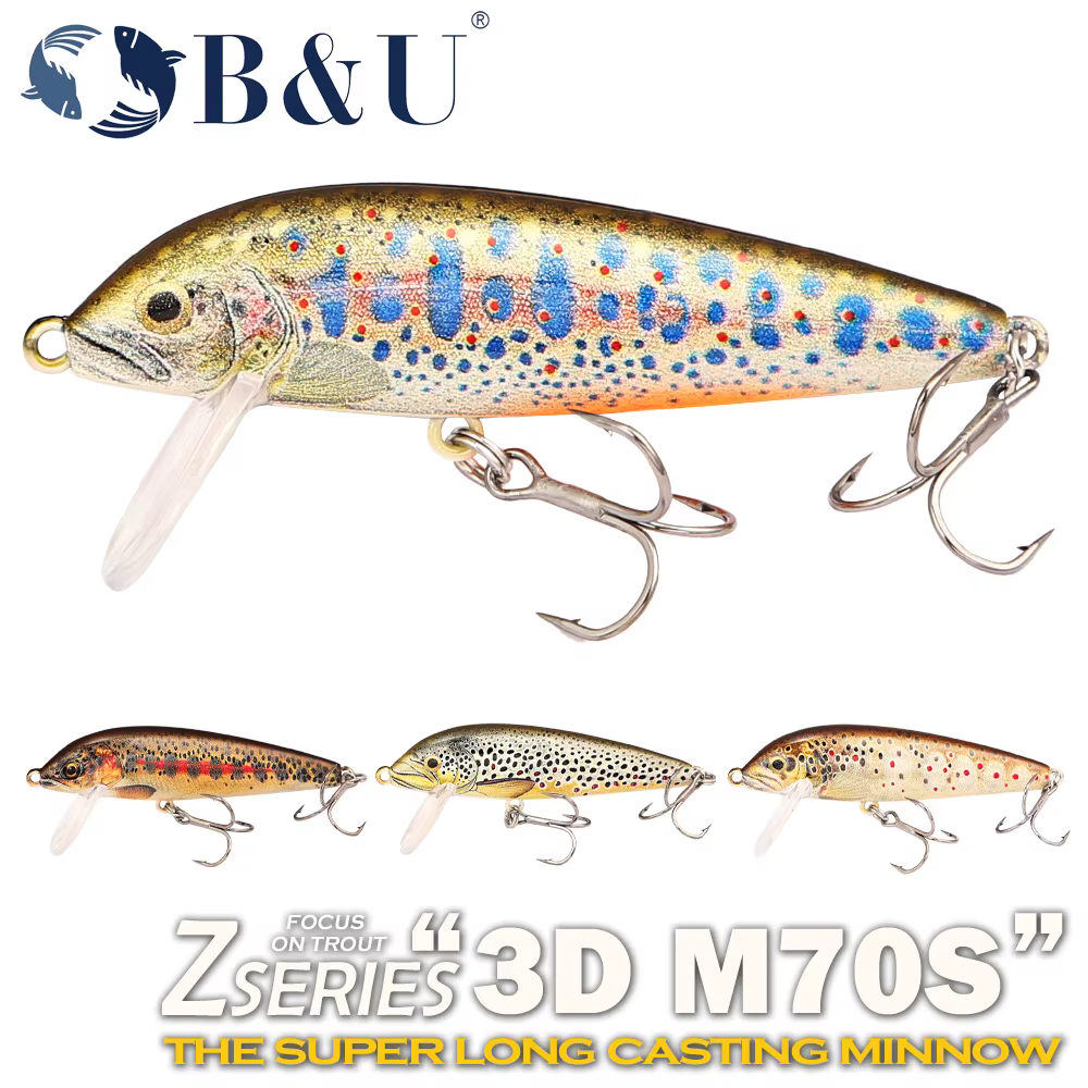 B&U Minnow 70mm Señuelo Duro para Trucha – Lanzamiento Largo - imagen 4