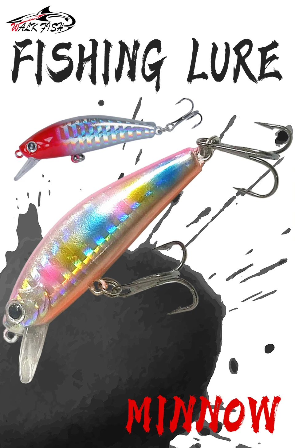 Señuelo minnow WALK FISH con ojos 3D