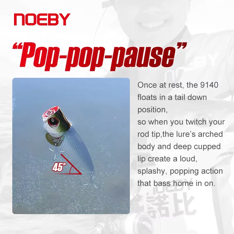 Noeby Popper Topwater – Señuelo duro para agua dulce y salada - imagen 5