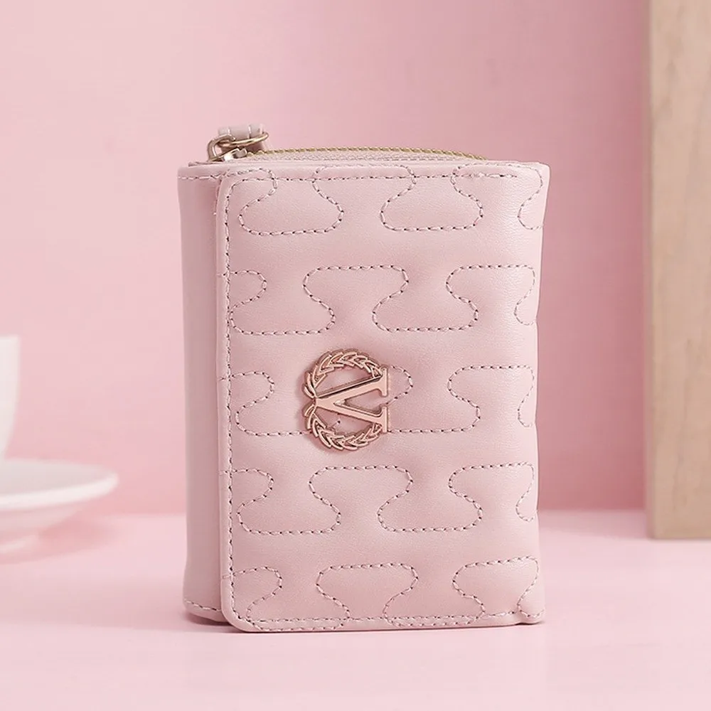 Cartera de mano con forma de V para tarjetas y documentos mujer