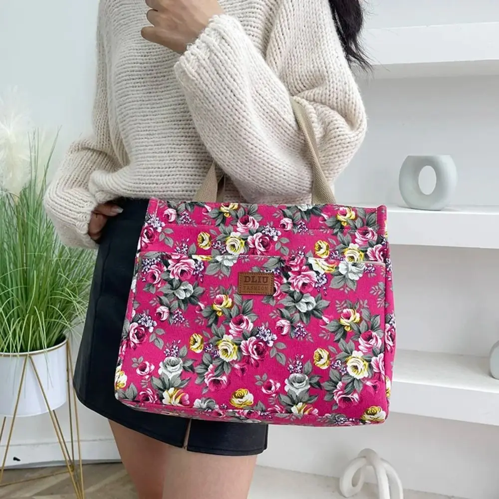 Bolsa de lona floral étnica para picnic y viajes, gran capacidad - imagen 5