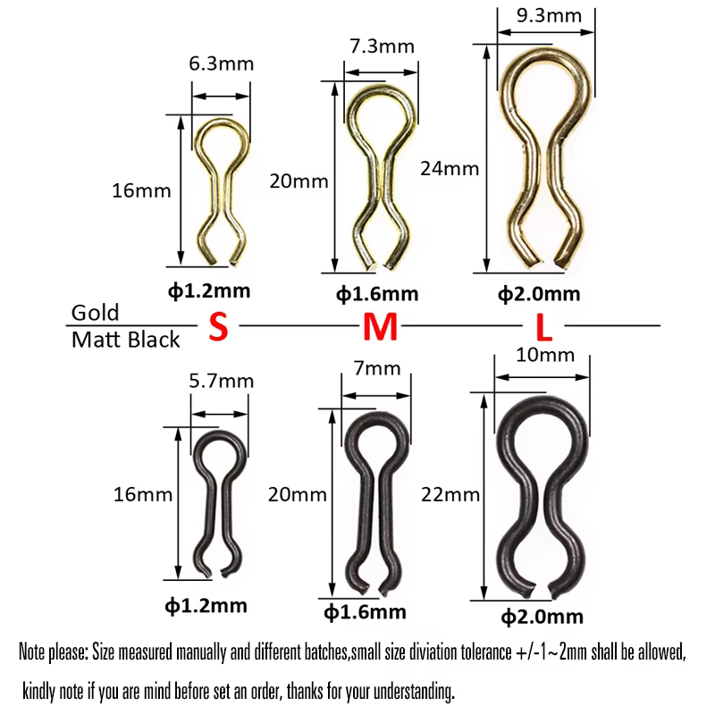 Ojales de plomo Do It Mold Loops – Latón para líder de carpa negro mate - imagen 5